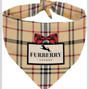 High Fashion Furberry  Plaid Dog Bandana Scarf